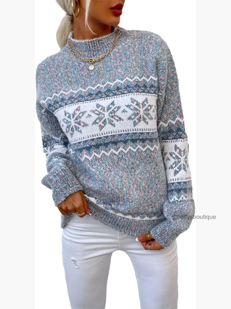 Leopard Print Knitted Pullover Sweater Long Sleeve Crew Neck Jumper Top